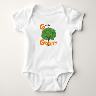 G is for Gravity Cute Physics & Science Design Baby Bodysuit