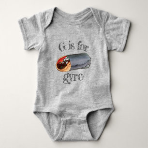 G is for Greek Gyro Sandwich Mediterranean Food Baby Bodysuit