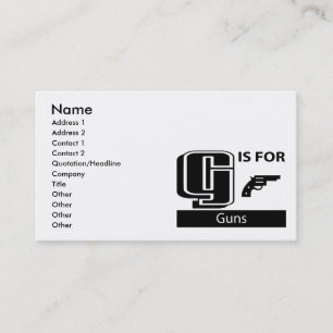 G Is For Guns Business Card