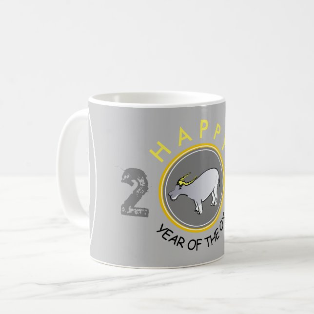 G Joyeux boeuf chinois Nouvel An 2021 Mug (Devant gauche)