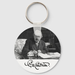 G. K. Chesterton at Work Keychain