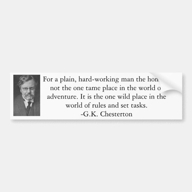 G.K. Chesterton Bumper Sticker (Front)