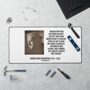 G.K. Chesterton Imagination Insanity Creative Desk Mat