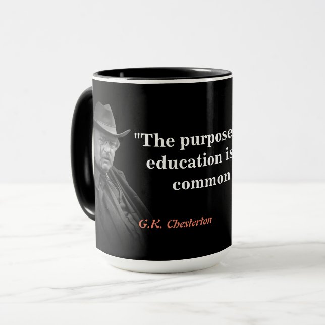 G.K. Chesterton Quote on Compulsory Education Mug (Front Left)