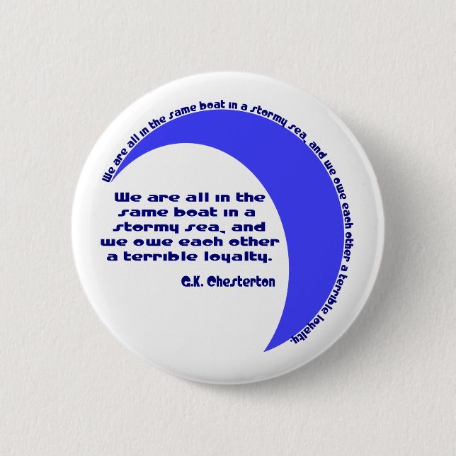G. K. Chesterton Stormy Sea 2 Inch Round Button (Front)