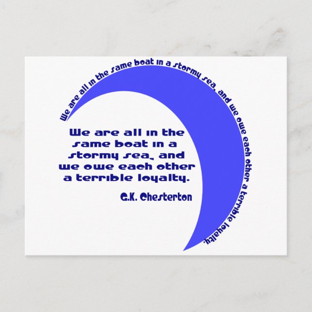 G. K. Chesterton Stormy Sea Postcard (Front)