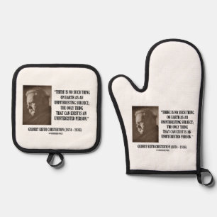 G.K. Chesterton Uninteresting Subject Uninterested Oven Mitt & Pot Holder Set