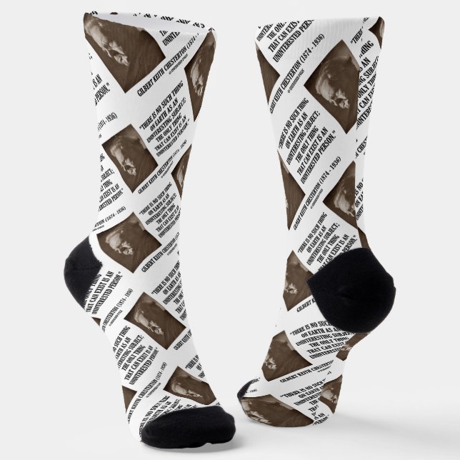 G.K. Chesterton Uninteresting Subject Uninterested Socks (Angled)