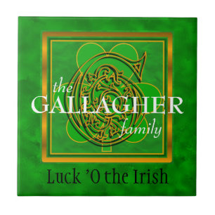 G "Luck of the Irish" Family Custom Monogram Tile