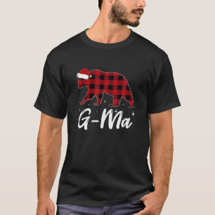 G Ma Bear Women Red Plaid Christmas Pajama Family T-Shirt