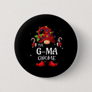 G-ma Gnome Matching Christmas Pjs For Family 2 Inch Round Button