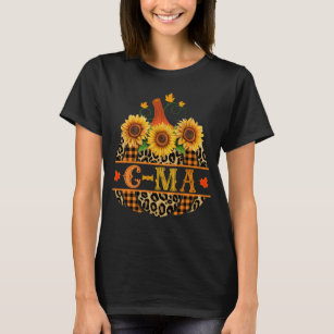 G-Ma Pumpkin Leopard Print Sunflower Buffalo Plaid T-Shirt
