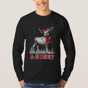 G Mommy Moose Wear Santa Hat Matching Christmas Co T-Shirt