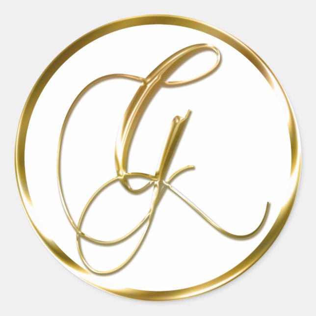 G Monogram Faux Gold Envelope Or Favour Seal (Front)