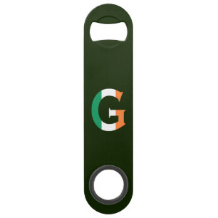 G Monogram overlaid on Irish Flag bocnt Bar Key