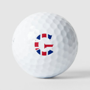 G Monogram overlaid on Union Jack Flag be6 gbt Golf Balls