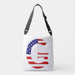 G Monogram overlaid on USA Flag cbbcnt Crossbody Bag