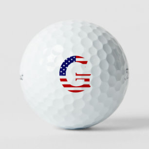 G Monogram overlaid on USA Flag tpv1 gbt Golf Balls