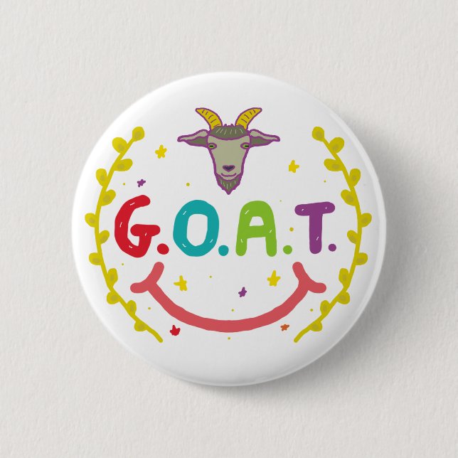 G.O.A.T. 2 INCH ROUND BUTTON (Front)