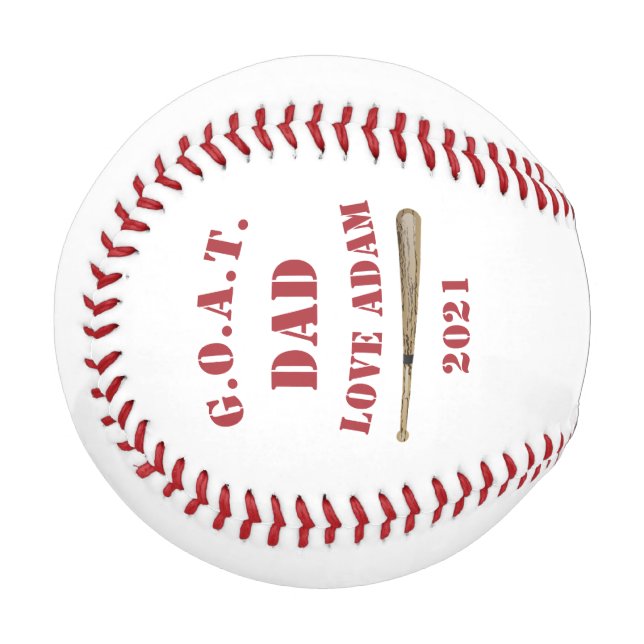 G.O.A.T. Dad Monogramed Baseball (Front Left)