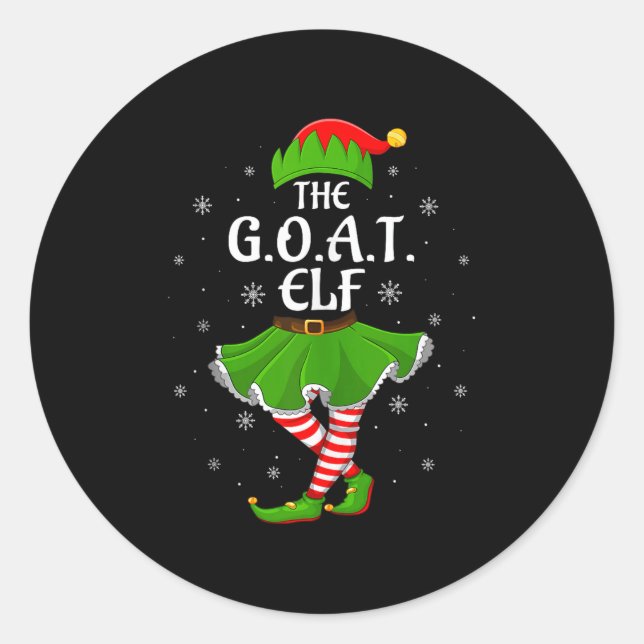 G.o.a.t Elf Christmas Family Girls Women Elf Squad Classic Round Sticker (Front)