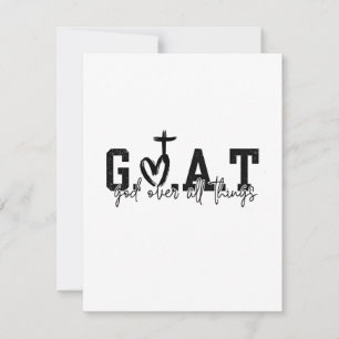 G.O.A.T God Over All Things Christian Jesus Card