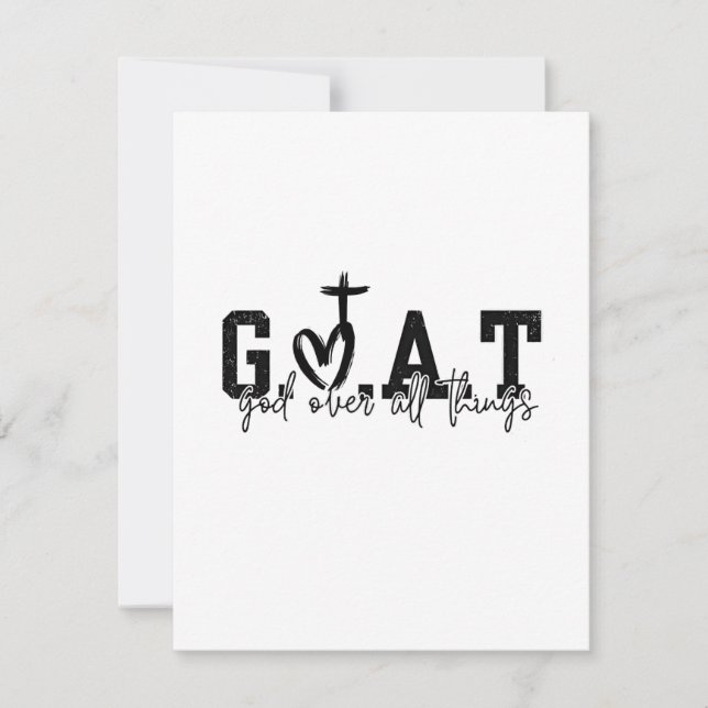 G.O.A.T God Over All Things Christian Jesus Thank You Card (Front)