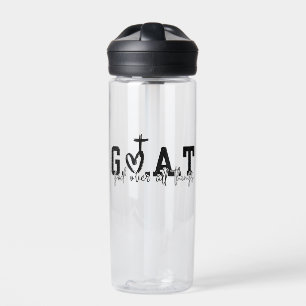 G.O.A.T God Over All Things Christian Jesus Water Bottle