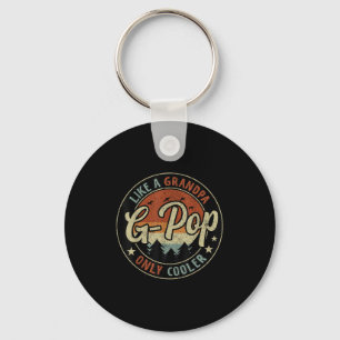 G-p Like A Grandpa Only Cooler Vintage Retro Fathe Keychain