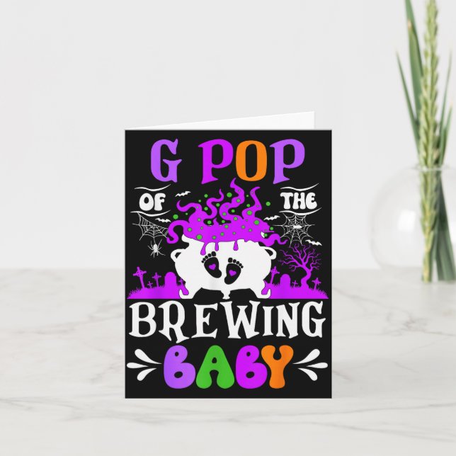 G P Of The Brewing Baby Grandpa To Be Halloween  Card (Front)
