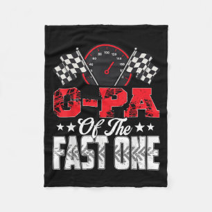 G-pa Of The Fast One Birthday 1st Race Car Family  Fleece Blanket