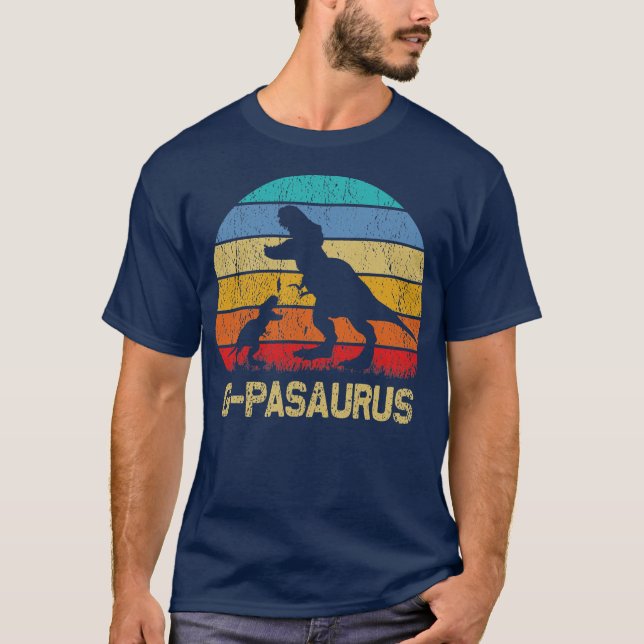 G paSaurus T Rex Dinosaur Grandpa Saurus Family T-Shirt (Front)