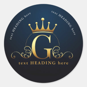 G - Sticker rond Monogramme Lettre