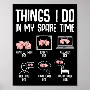 G Things I Do In My Spare Time Women Kids Poster