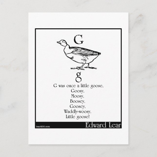G was once a little goose postcard (Front)