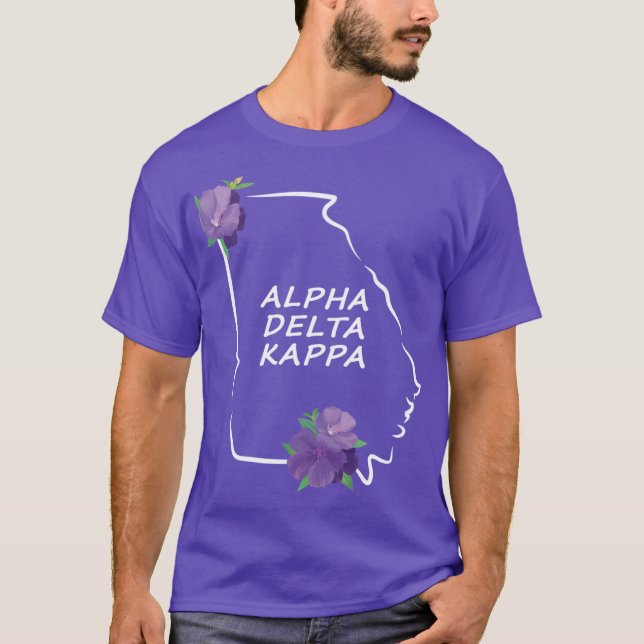 GA Alpha Delta Kappa Tshirt lettres blanches avec  (Devant)