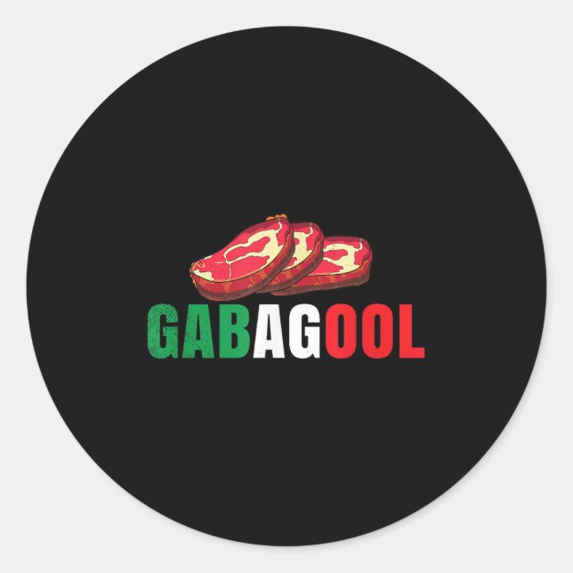 Gabagool Cacola Meat New Jersey Italian Pride Gift Classic Round Sticker (Front)