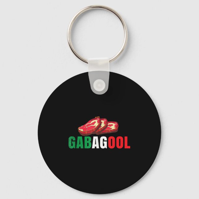 Gabagool Cacola Meat New Jersey Italian Pride Gift Keychain (Front)