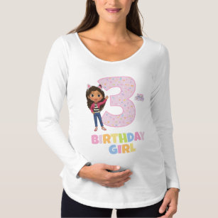 Gabby's Dollhouse 3rd Birthday Girl Maternity T-Shirt