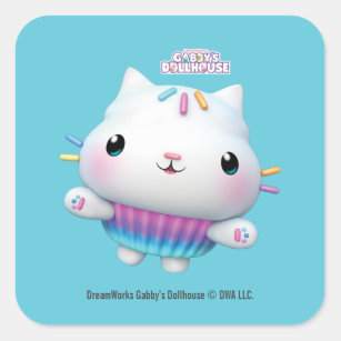 Gabby's Dollhouse   Cakey Cat Square Sticker