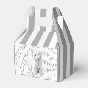 Gable Favour Box Polar Bear Stripe Grey