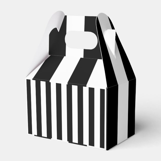 Gable Favour Box Stripe Black and White (Front Side)