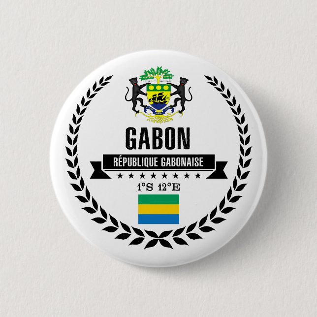 Gabon 2 Inch Round Button (Front)
