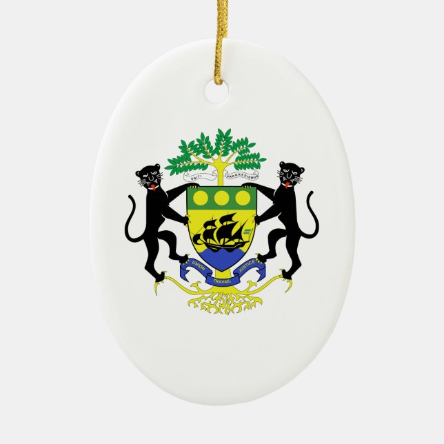Gabon Coat of Arms Ceramic Ornament (Front)