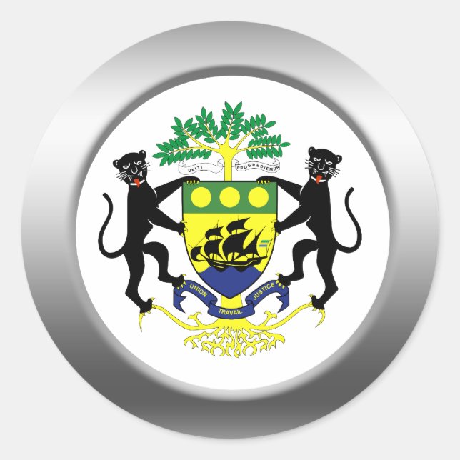 Gabon Coat of Arms Classic Round Sticker (Front)