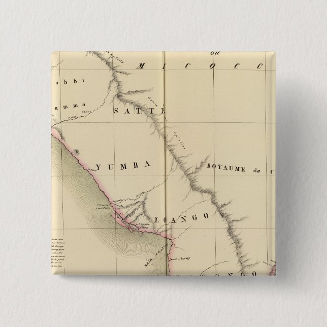 Gabon, Congo 38 2 Inch Square Button (Front)