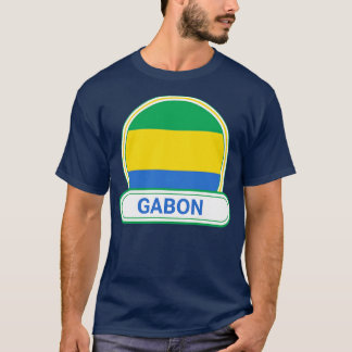 Gabon Country Badge Gabon Flag T-Shirt