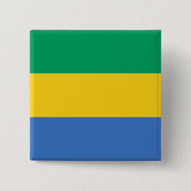Gabon Flag 2 Inch Square Button (Front)