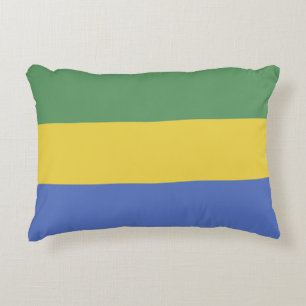 Gabon flag accent pillow