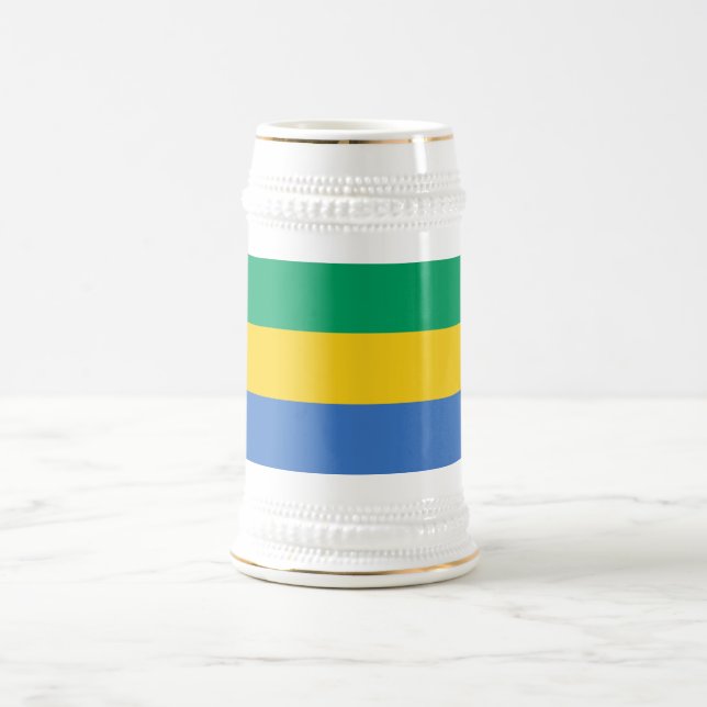 Gabon Flag Beer Stein (Center)